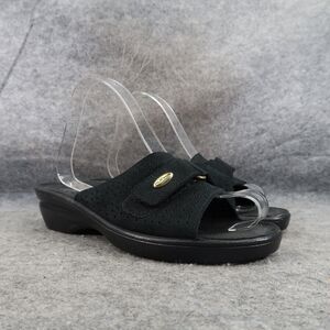 Spring Step Shoe Women 9 Sandal Flexus Wedge Slide Leather Comfort Fashion Black